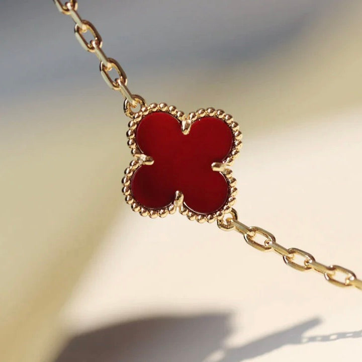 [✨Rose💎] COLLIER TRÈFLE 20 MOTIFS CORNALINE