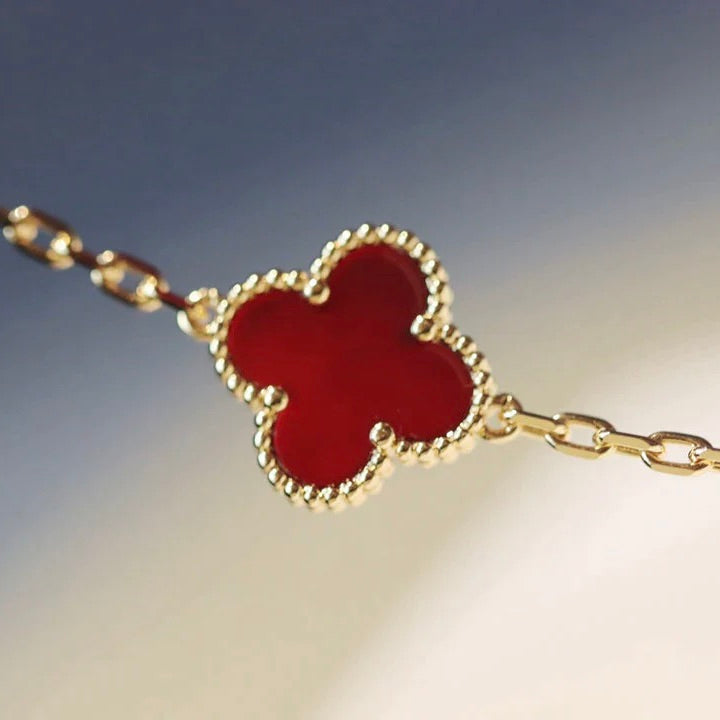 [✨Rose💎] COLLIER TRÈFLE 20 MOTIFS CORNALINE