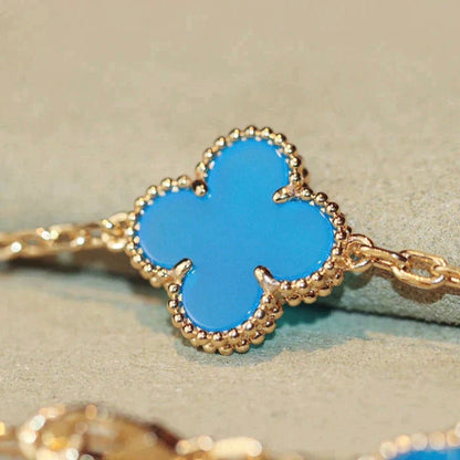 [✨Rose💎]TRÈFLE 20 MOTIFS TURQUOISE OR