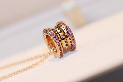 [✨Rose💎] COLLIER ZERO 1 ROCK EN OR ROSE ET DIAMANT ROSE