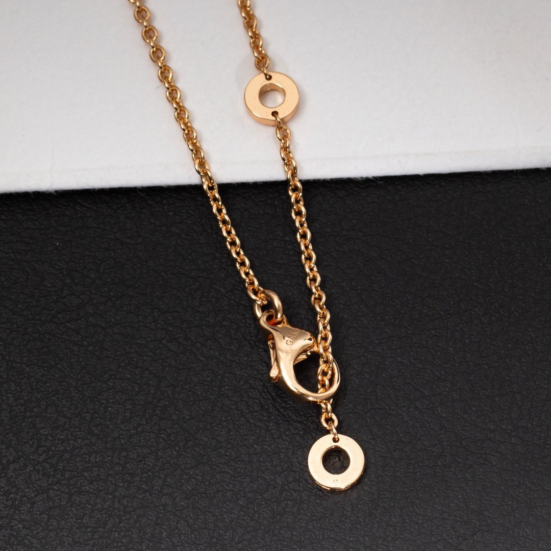 [✨Rose💎] COLLIER ZÉRO 1 EN CÉRAMIQUE BLANCHE, OR ROSE ET DIAMANTS
