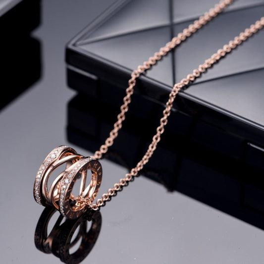 [✨Rose💎] COLLIER OUVERT EN OR ROSE ET DIAMANTS ZÉRO 1