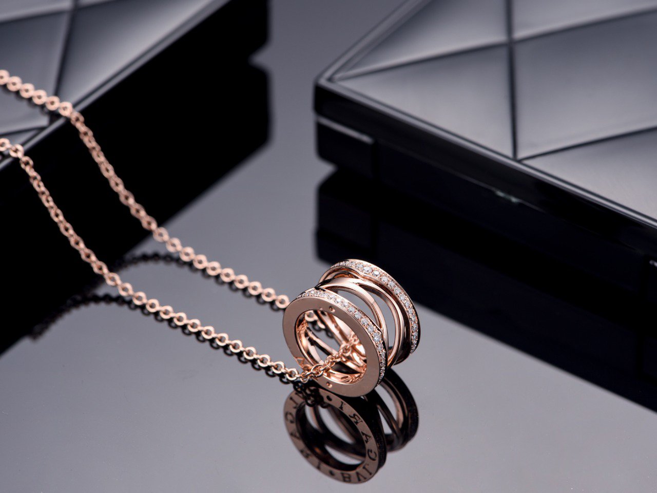 [✨Rose💎] COLLIER OUVERT EN OR ROSE ET DIAMANTS ZÉRO 1