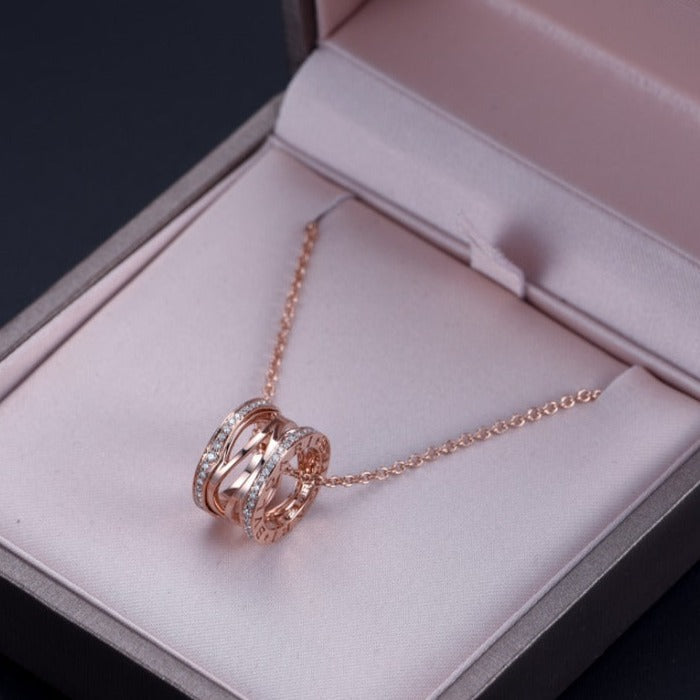 [✨Rose💎] COLLIER OUVERT EN OR ROSE ET DIAMANTS ZÉRO 1