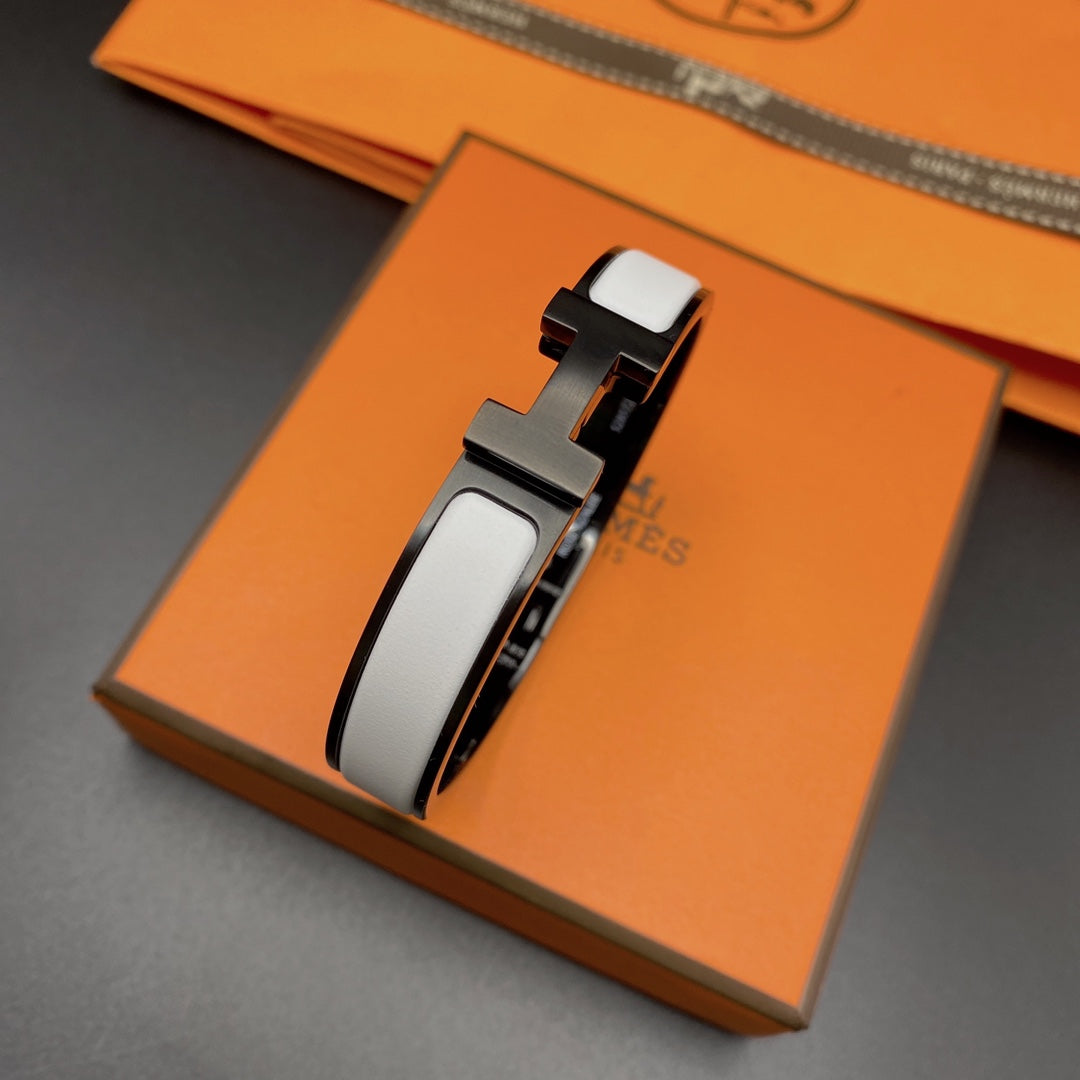 [✨Rose💎] BRACELET H 12MM CÉRAMIQUE NOIR BLANC
