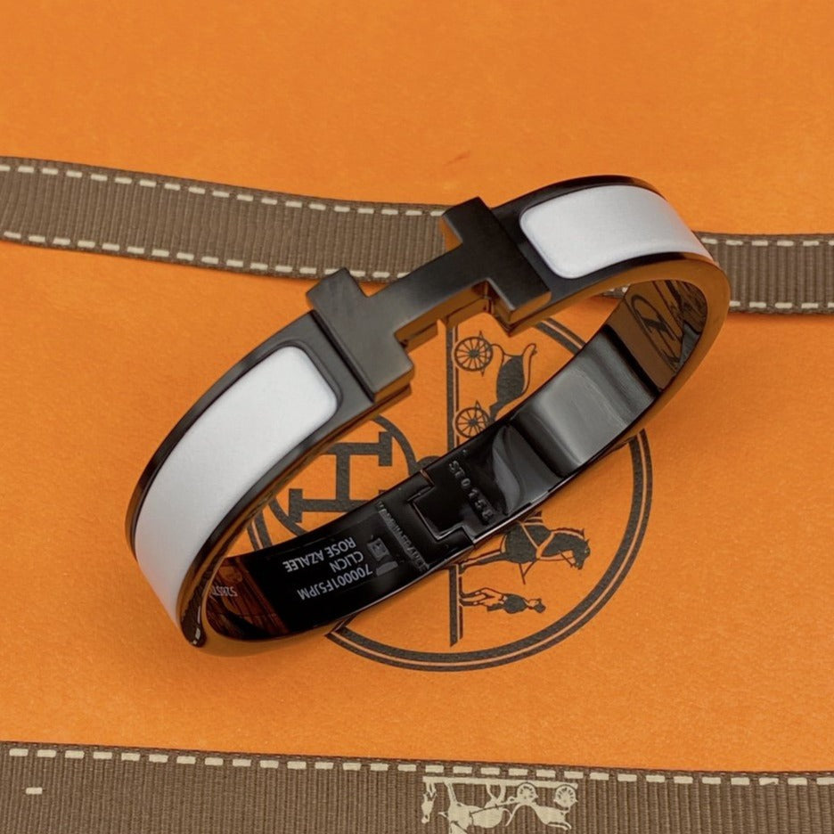 [✨Rose💎] BRACELET H 12MM CÉRAMIQUE NOIR BLANC