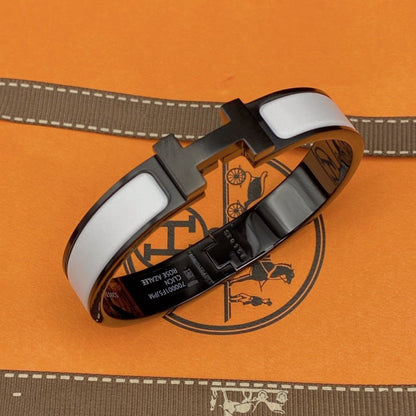 [✨Rose💎] BRACELET H 12MM CÉRAMIQUE NOIR BLANC