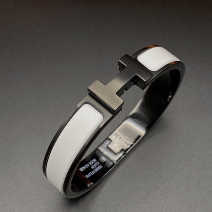 [✨Rose💎] BRACELET H 12MM CÉRAMIQUE NOIR BLANC