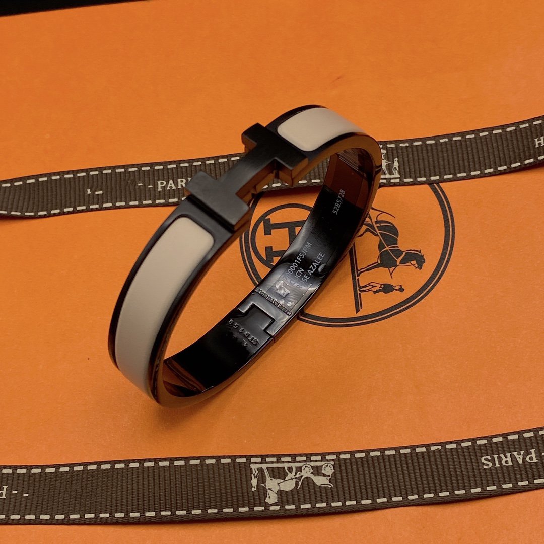 [✨Rose💎] BRACELET H 12MM CÉRAMIQUE NOIR BEIGE