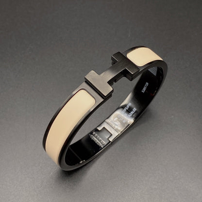 [✨Rose💎] BRACELET H 12MM CÉRAMIQUE NOIR BEIGE