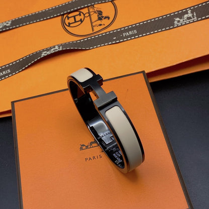 [✨Rose💎] BRACELET H 12MM CÉRAMIQUE NOIR BEIGE
