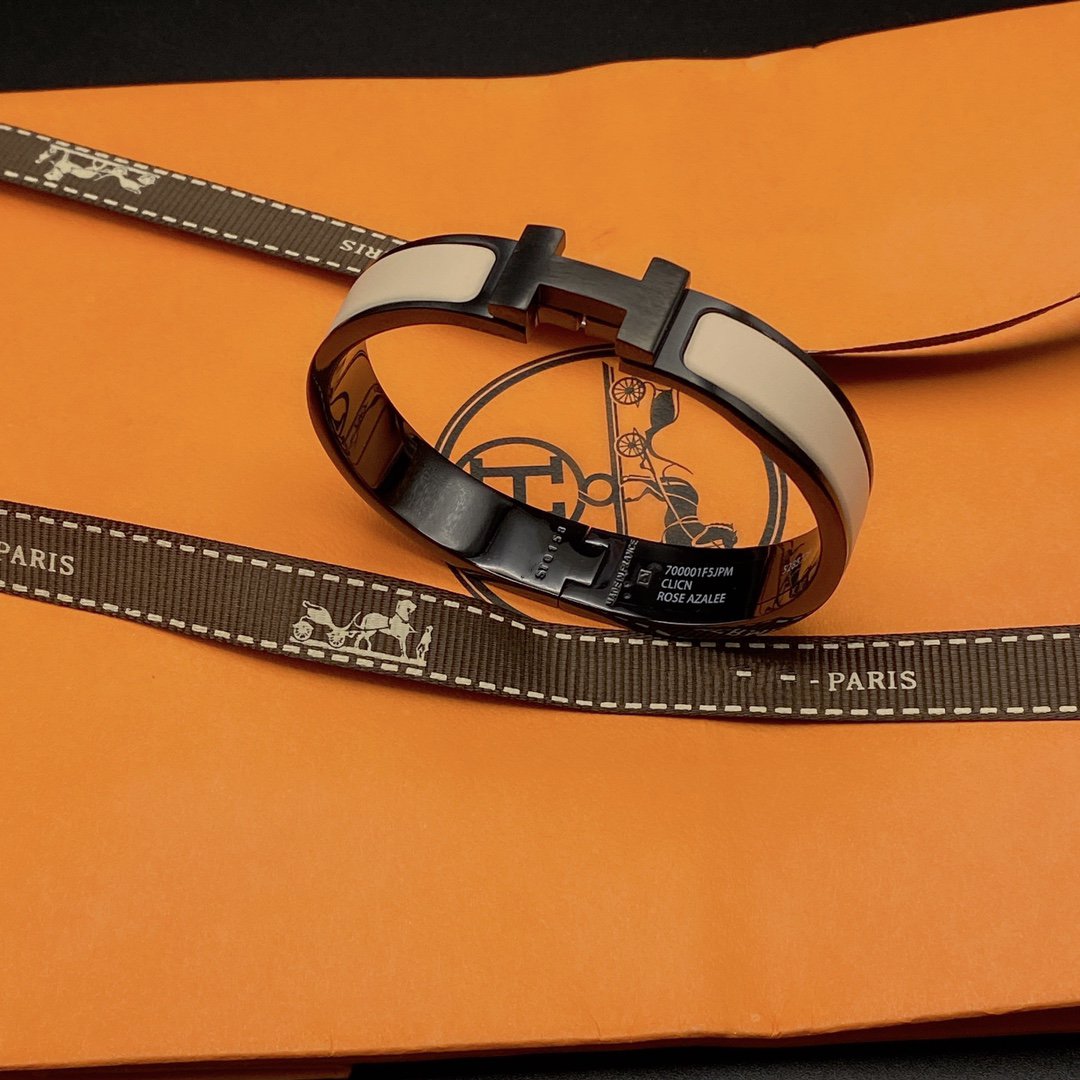 [✨Rose💎] BRACELET H 12MM CÉRAMIQUE NOIR BEIGE