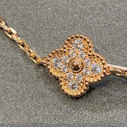 [✨Rose💎]BRACELET TRÈFLE 5 MOTIFS EN DIAMANTS