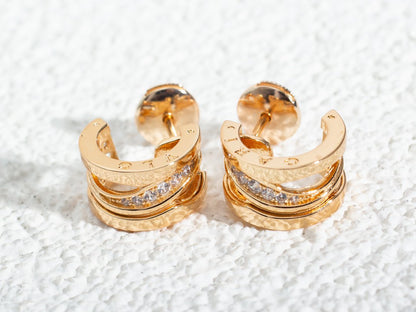 [✨Rose💎]Boucles d'oreilles en or rose et diamants ZERO 1