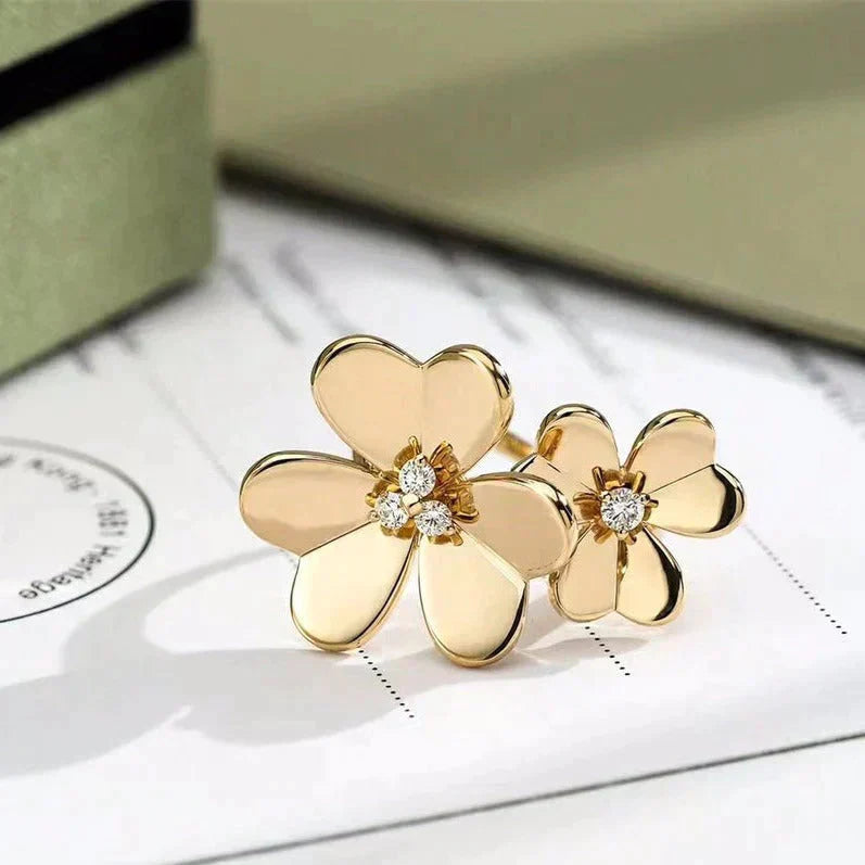 [✨Rose💎]BAGUE EN OR ET DIAMANTS CLOVER COMOS