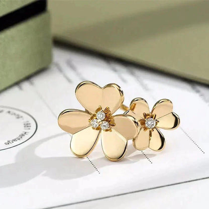 [✨Rose💎]BAGUE EN OR ET DIAMANTS CLOVER COMOS