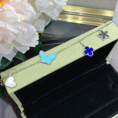 [✨Rose💎]BRACELET PRINTEMPS CHANCEUX EN ARGENT 4 MOTIFS