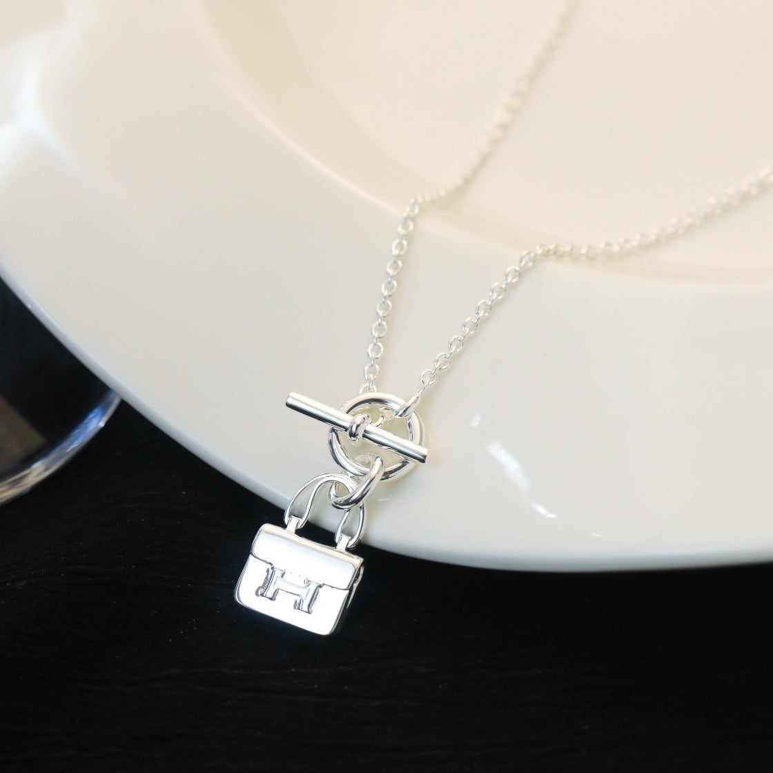 [✨Rose💎] COLLIER PENDENTIF POP H EN ARGENT