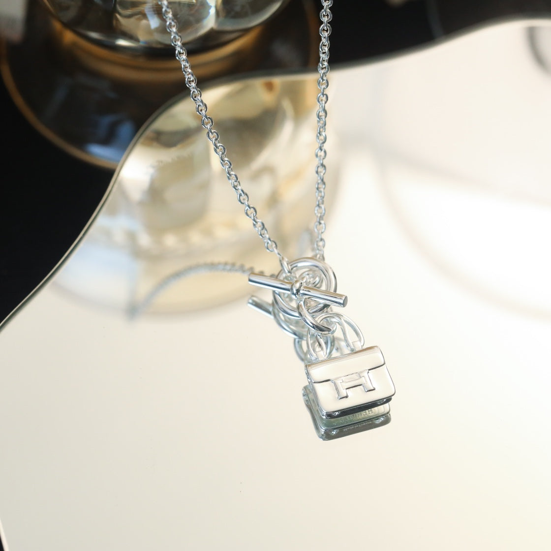 [✨Rose💎] COLLIER PENDENTIF POP H EN ARGENT