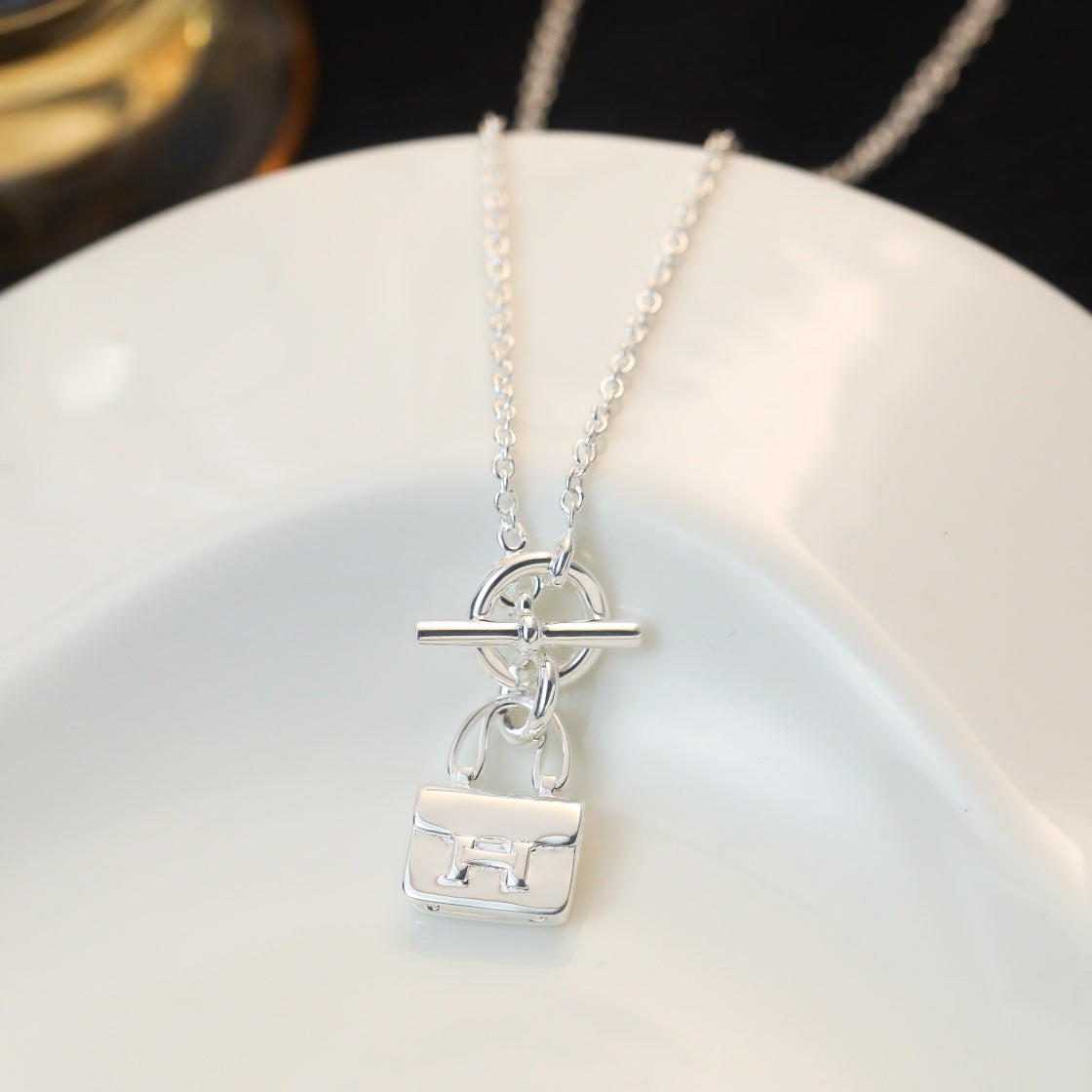 [✨Rose💎] COLLIER PENDENTIF POP H EN ARGENT
