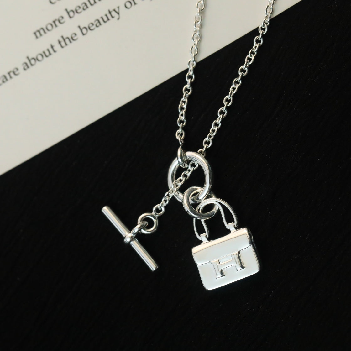 [✨Rose💎] COLLIER PENDENTIF POP H EN ARGENT