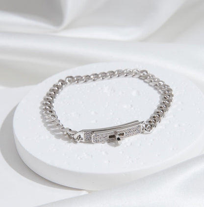 [✨Rose💎]BRACELET CHAÎNE KELLY EN ARGENT ET DIAMANTS