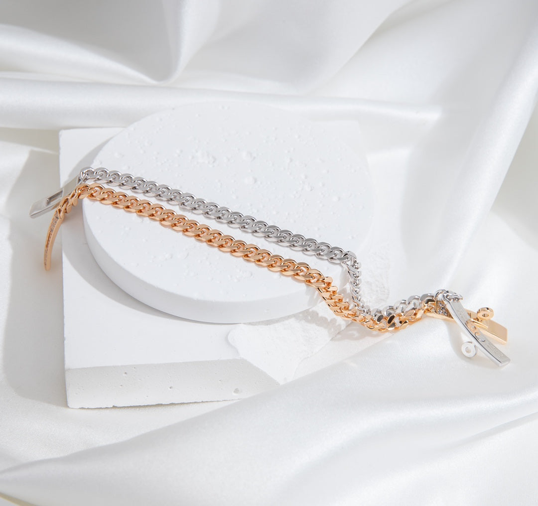 [✨Rose💎]BRACELET CHAÎNE KELLY EN ARGENT ET DIAMANTS