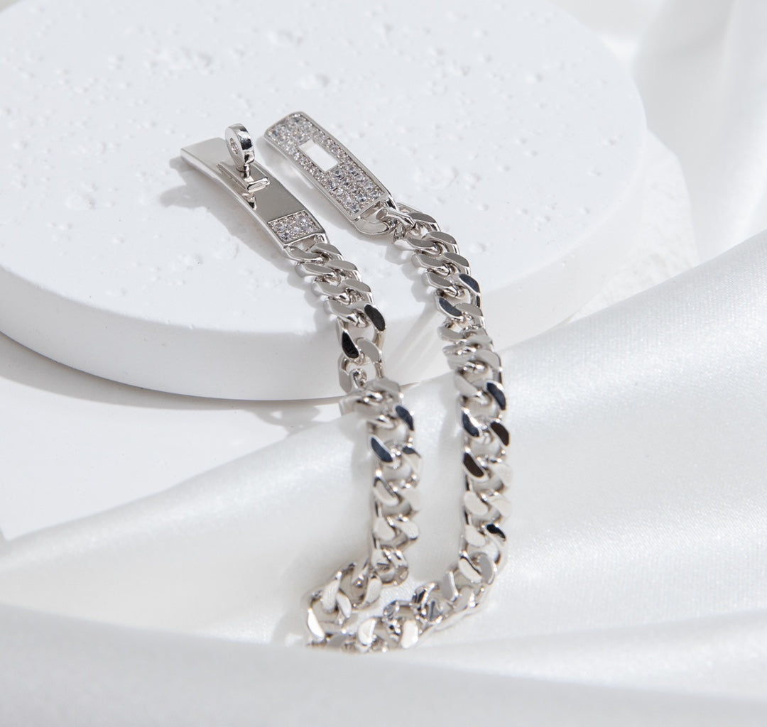 [✨Rose💎]BRACELET CHAÎNE KELLY EN ARGENT ET DIAMANTS