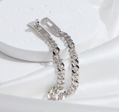 [✨Rose💎]BRACELET CHAÎNE KELLY EN ARGENT ET DIAMANTS