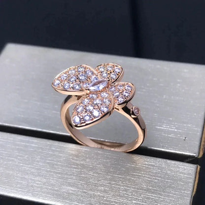 [✨Rose💎]BAGUE PAPILLON EN OR ROSE ET DIAMANT