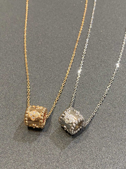 [✨Rose💎] COLLIER PENDENTIF PERLEE ARGENT DIAMANT 