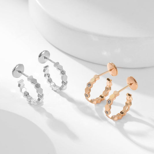 [✨Rose💎]BEE LOVE DIAMOND HOOP EARRINGS