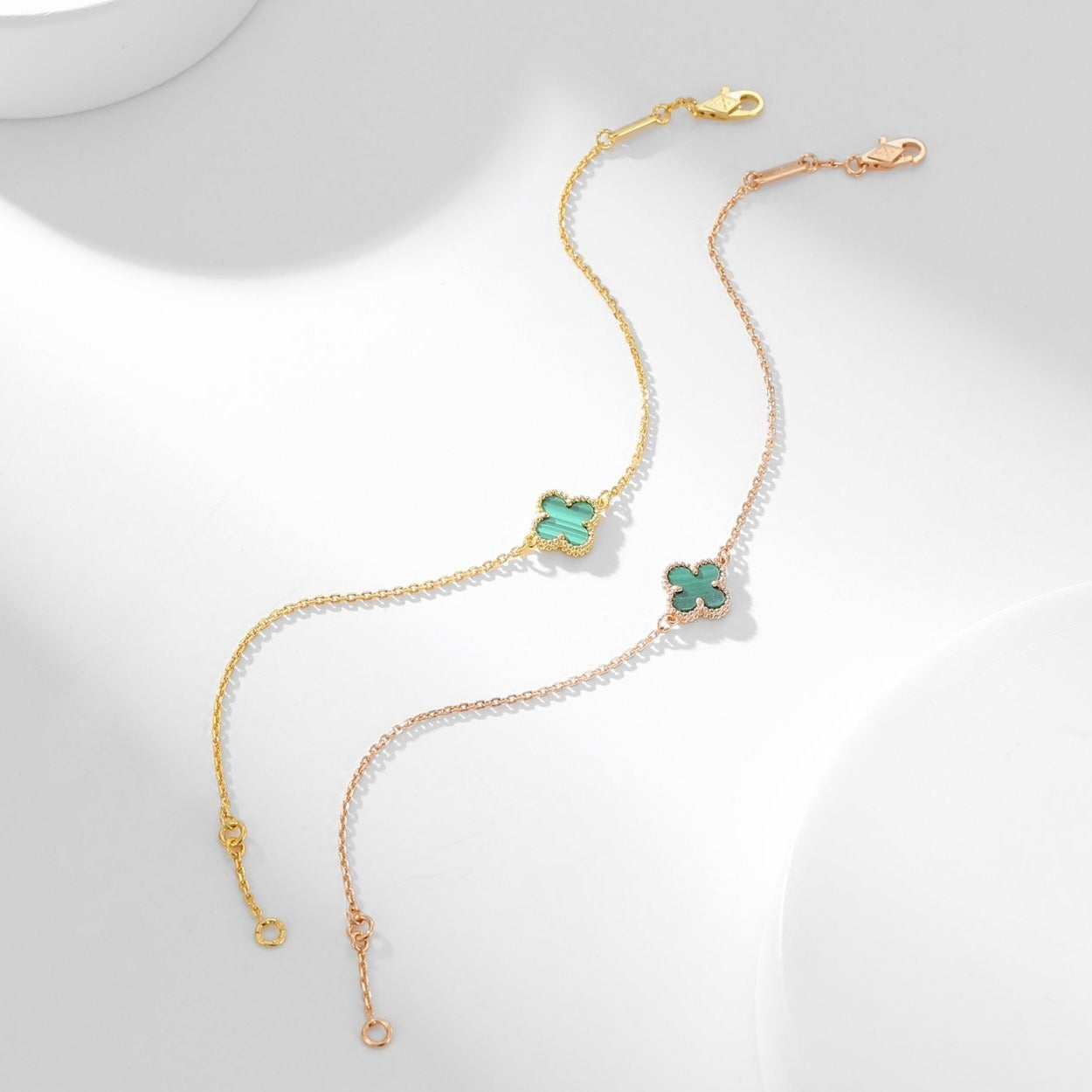 [✨Rose💎]BRACELET TRÈFLE MALACHITE 1 MOTIF
