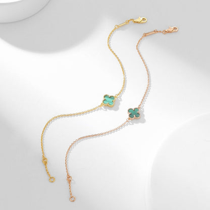 [✨Rose💎]BRACELET TRÈFLE MALACHITE 1 MOTIF