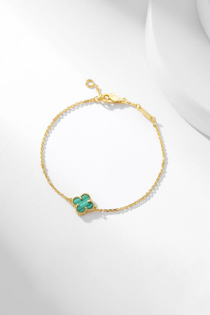 [✨Rose💎]BRACELET TRÈFLE MALACHITE 1 MOTIF