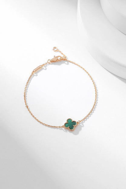 [✨Rose💎]BRACELET TRÈFLE MALACHITE 1 MOTIF