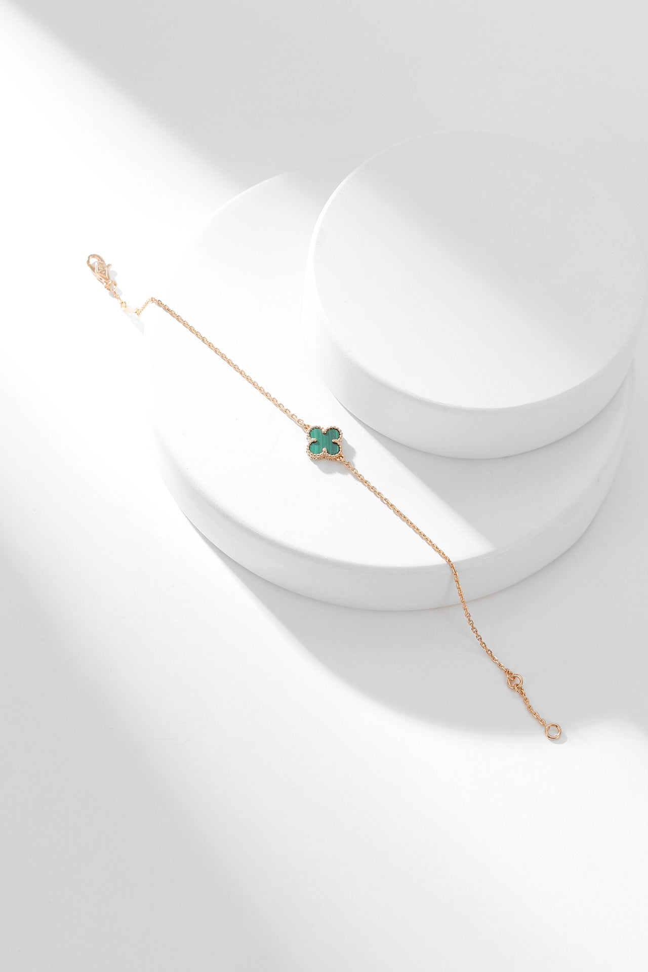 [✨Rose💎]BRACELET TRÈFLE MALACHITE 1 MOTIF