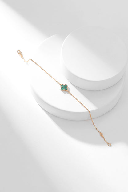 [✨Rose💎]BRACELET TRÈFLE MALACHITE 1 MOTIF