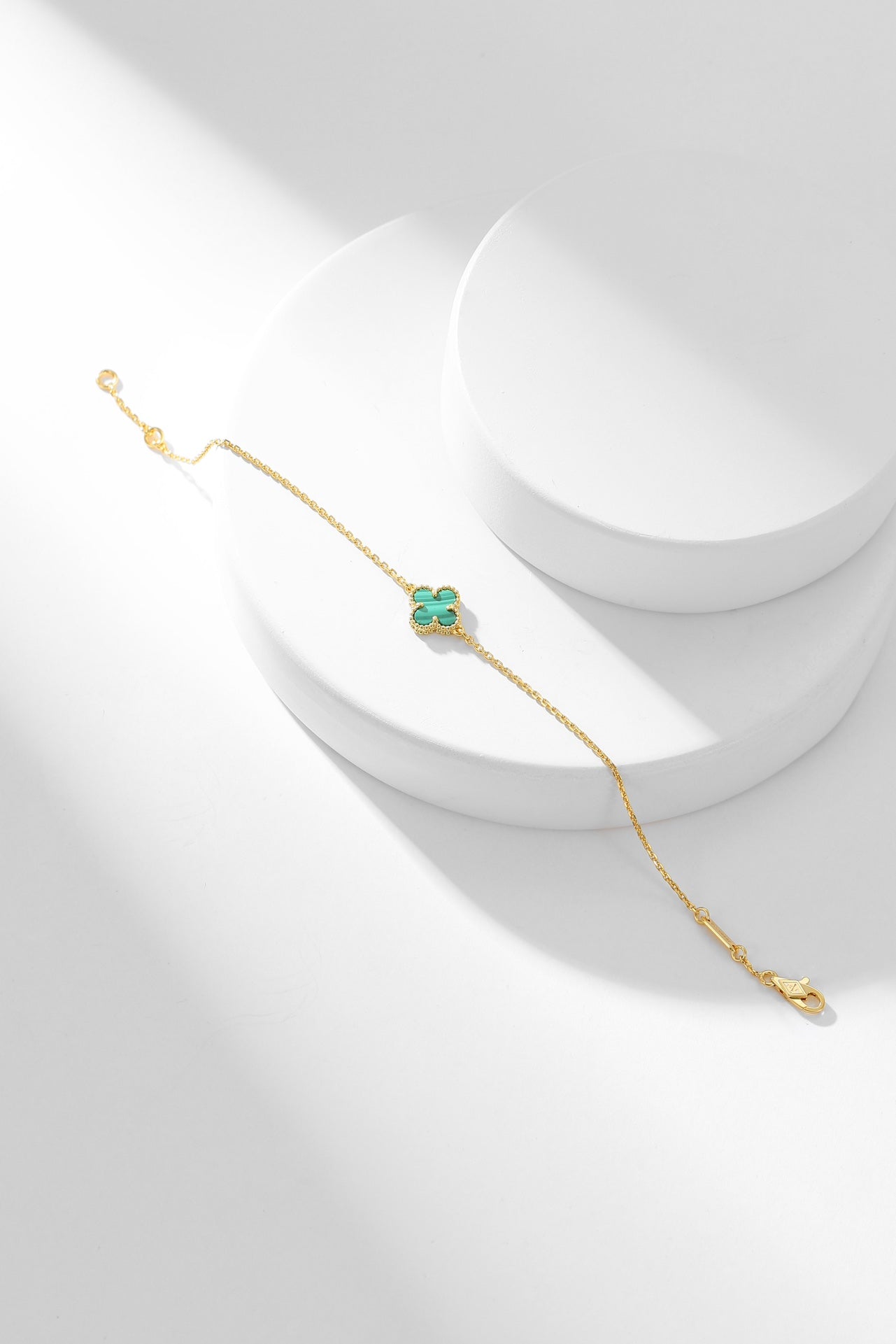 [✨Rose💎]BRACELET TRÈFLE MALACHITE 1 MOTIF
