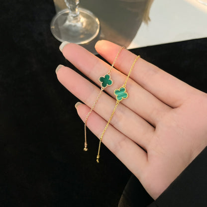 [✨Rose💎]BRACELET TRÈFLE MALACHITE 1 MOTIF