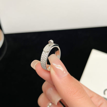 [✨Rose💎]BAGUE KELLY EN ARGENT ET DIAMANT