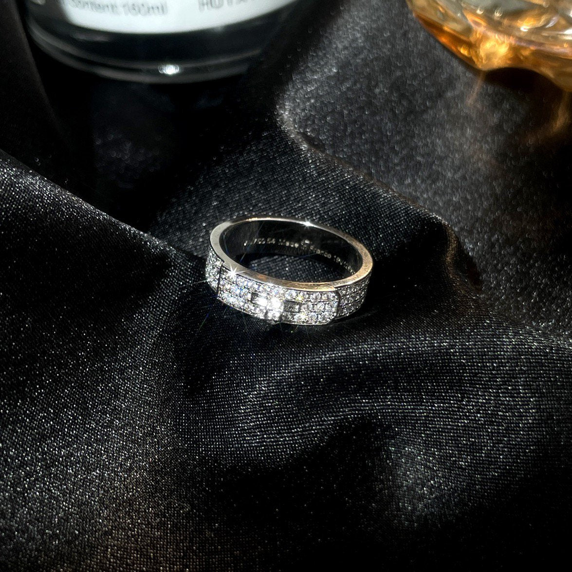 [✨Rose💎]BAGUE KELLY EN ARGENT ET DIAMANT