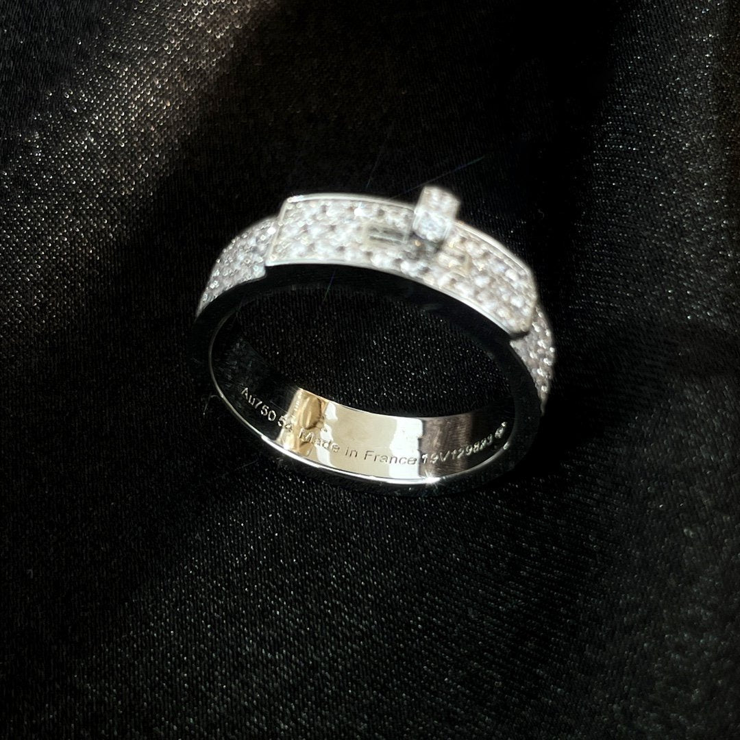 [✨Rose💎]BAGUE KELLY EN ARGENT ET DIAMANT
