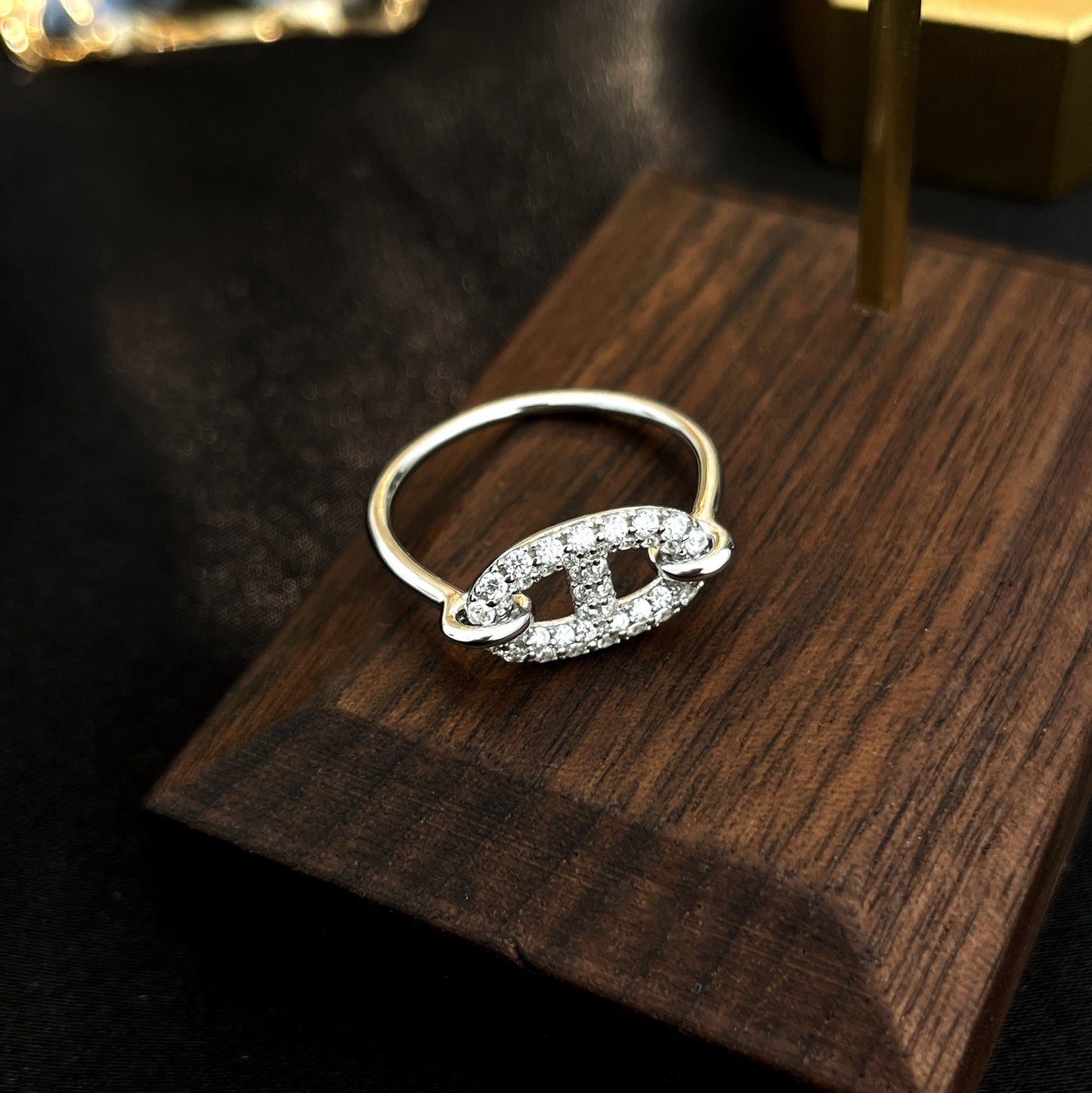 [✨Rose💎]BAGUE RONDE PETITE EN ARGENT ET DIAMANT