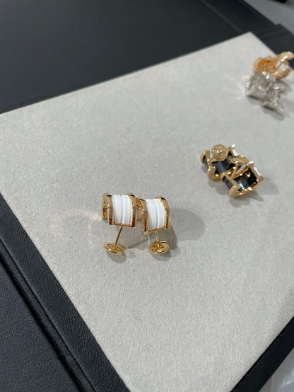 [✨Rose💎]Boucles d'oreilles en céramique or rose ZERO 1