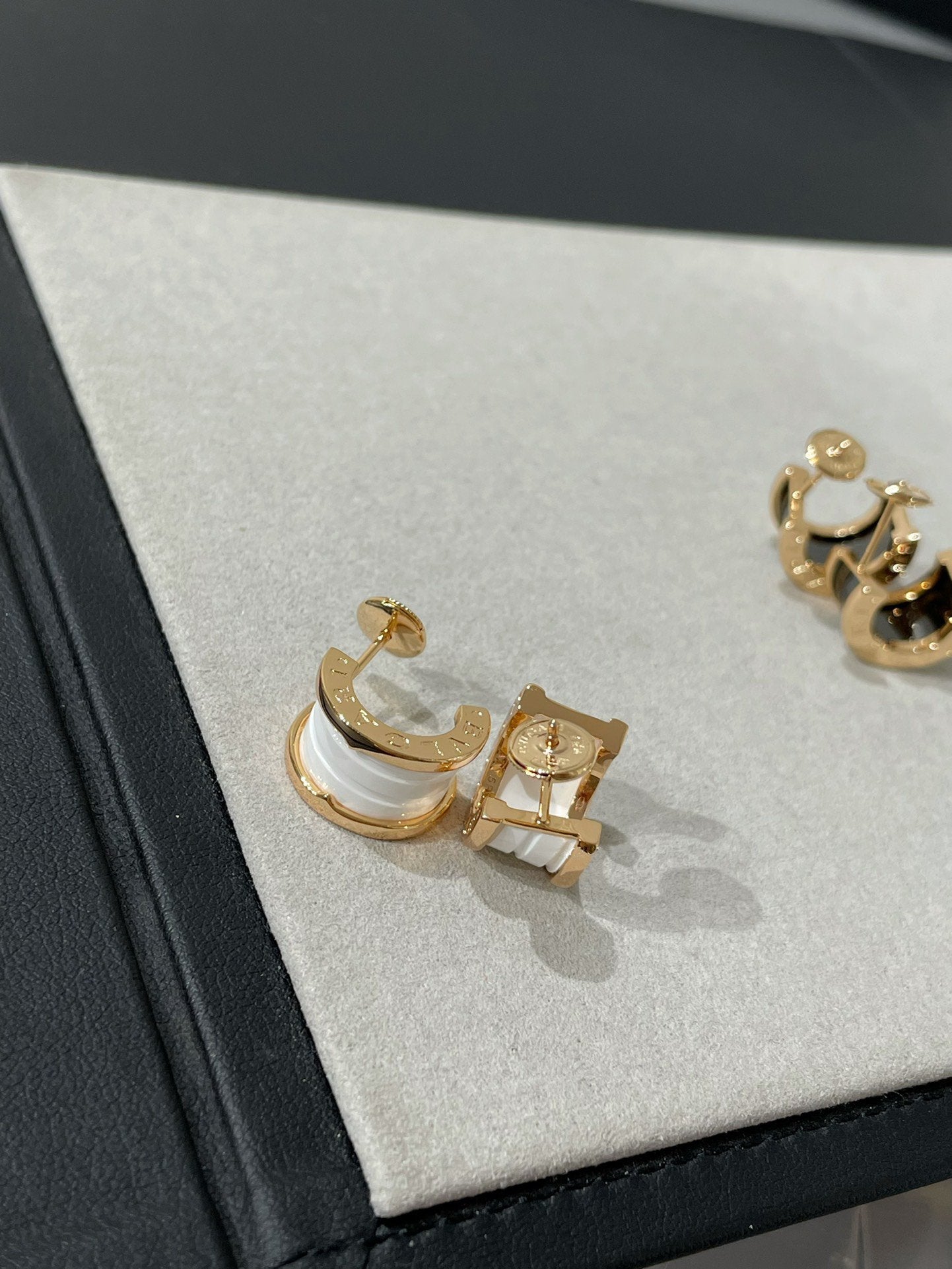 [✨Rose💎]Boucles d'oreilles en céramique or rose ZERO 1