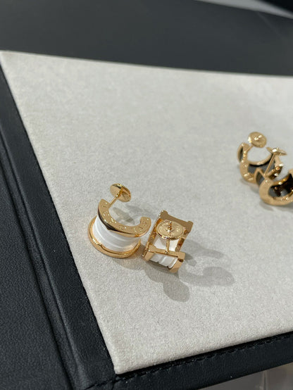 [✨Rose💎]Boucles d'oreilles en céramique or rose ZERO 1
