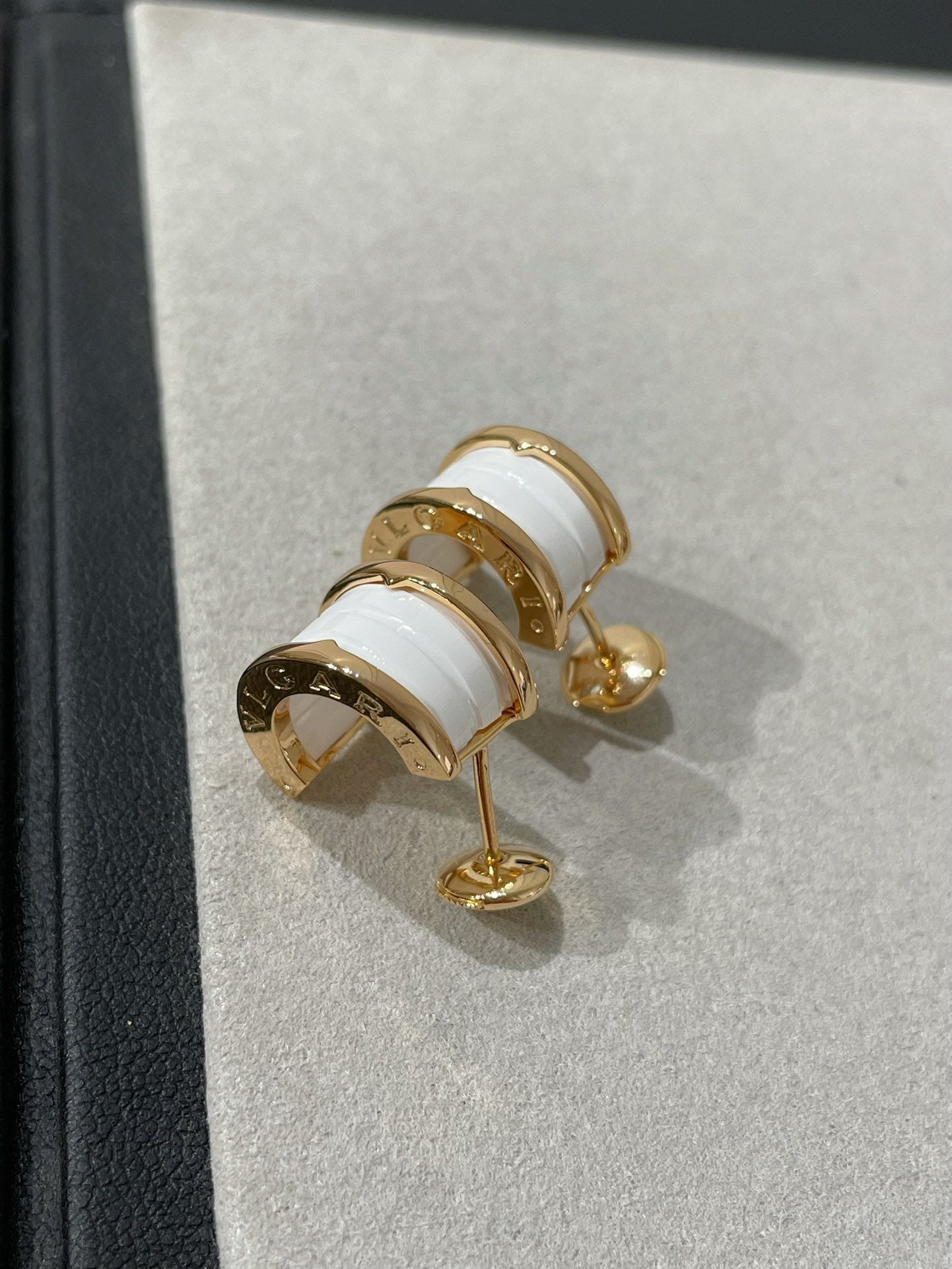 [✨Rose💎]Boucles d'oreilles en céramique or rose ZERO 1