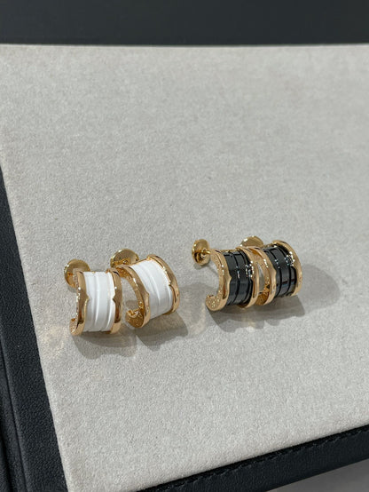 [✨Rose💎]Boucles d'oreilles en céramique or rose ZERO 1