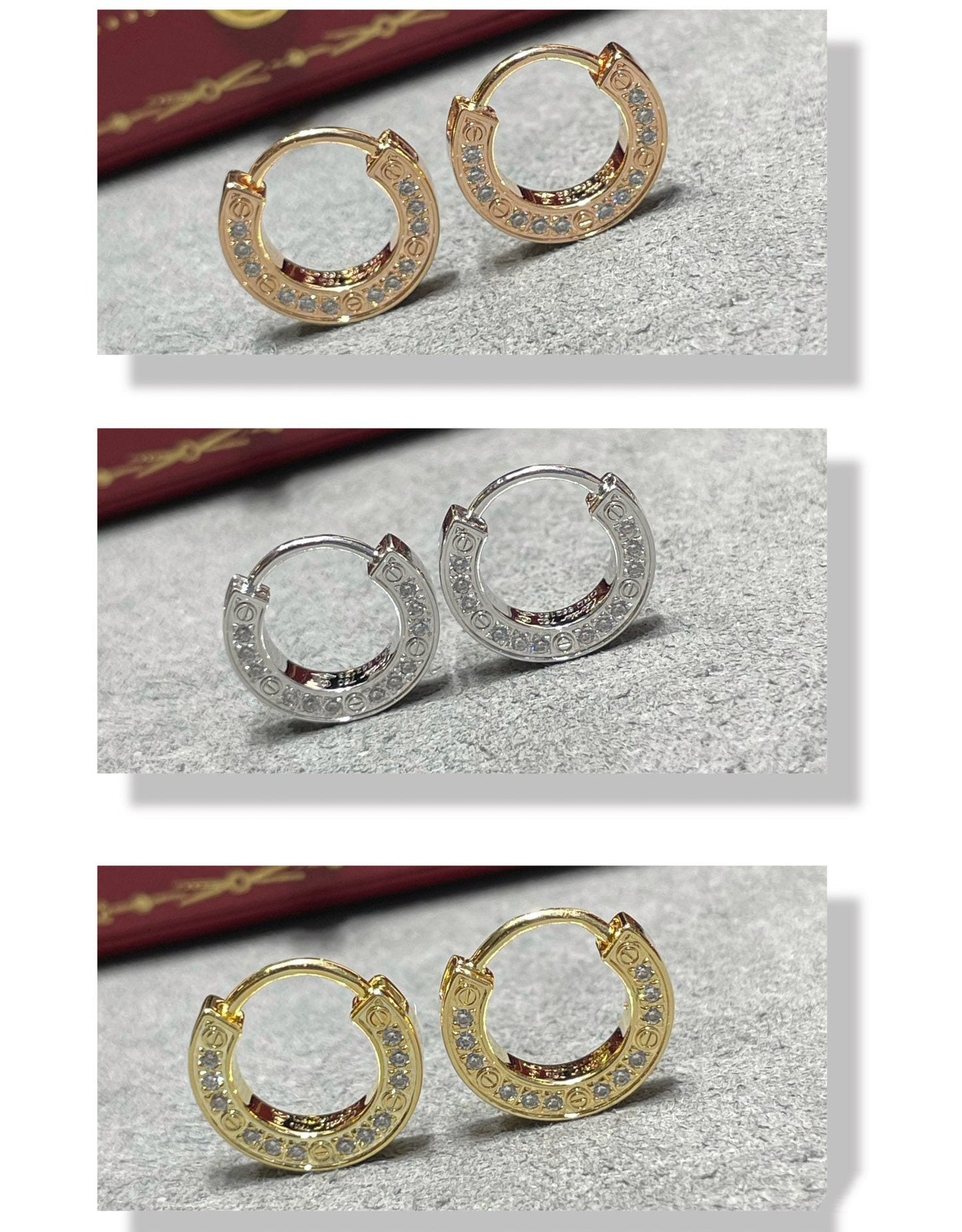 [✨Rose💎]Boucles d'oreilles Love Diamond